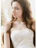 Strapless Ivory Lace Wedding Dress With Champagne Lining